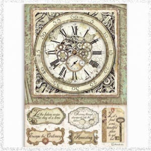 Stamperia A4 Rice Paper Lady Vagabond Clock With Mechanisms
