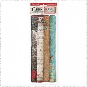 Stamperia Pack 4 Sheets Fabric 30 x 30cm: Desire