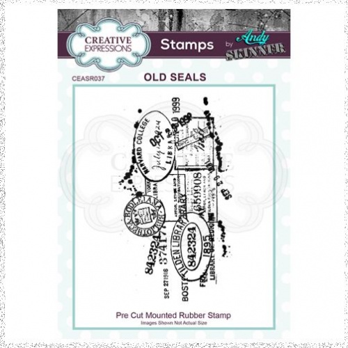Creative Expressions Andy Skinner Old Seals 4 in x 2.25 in Rubber Stamp