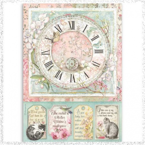 Stamperia A4 Rice Paper Clock Tando Creative Ltd