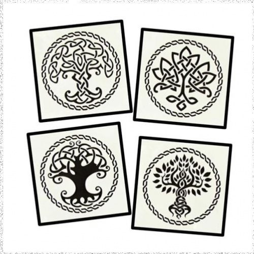 Fiona Randall 4 x Folk Tree Stencils