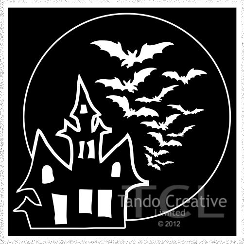 Stencil/Mask: Haunted House