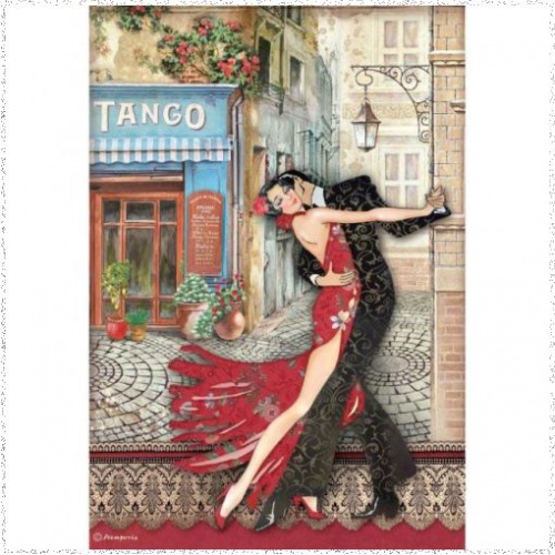 Stamperia A4 Rice Paper Desire Tango