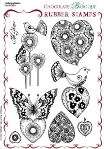Chocolate Baroque: Fluttering Hearts UNMOUNTED A5