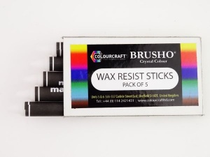 Brusho Crystal Colour Wax Resist Sticks (Pack of 5)